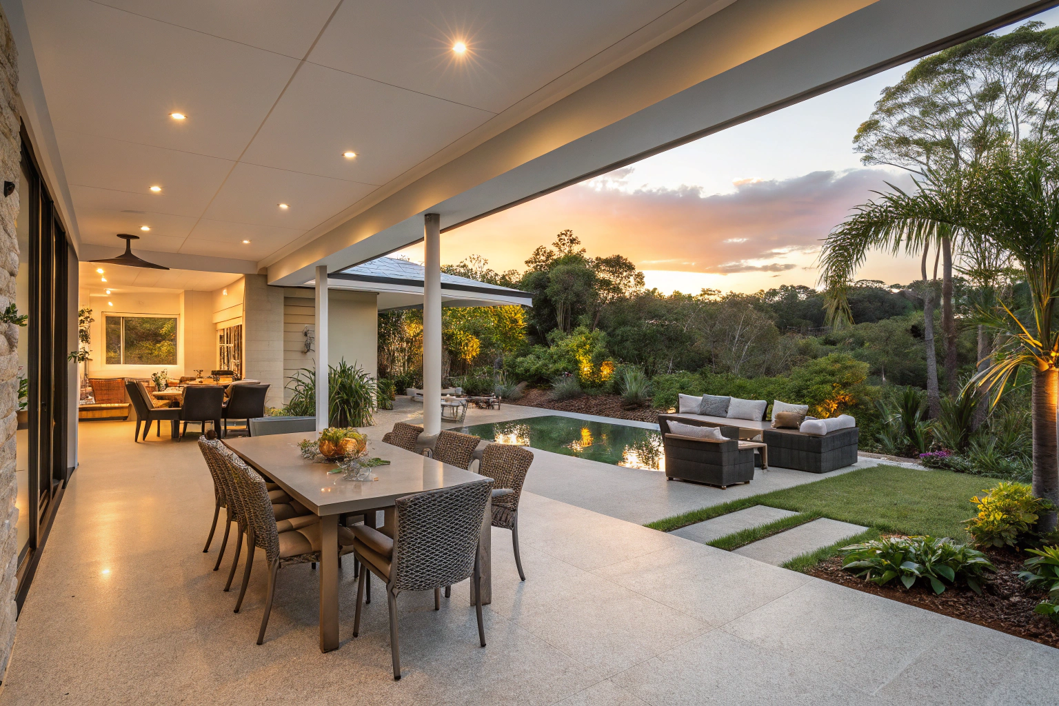 Beautiful Brisbane home patio with a stunning epoxy coating