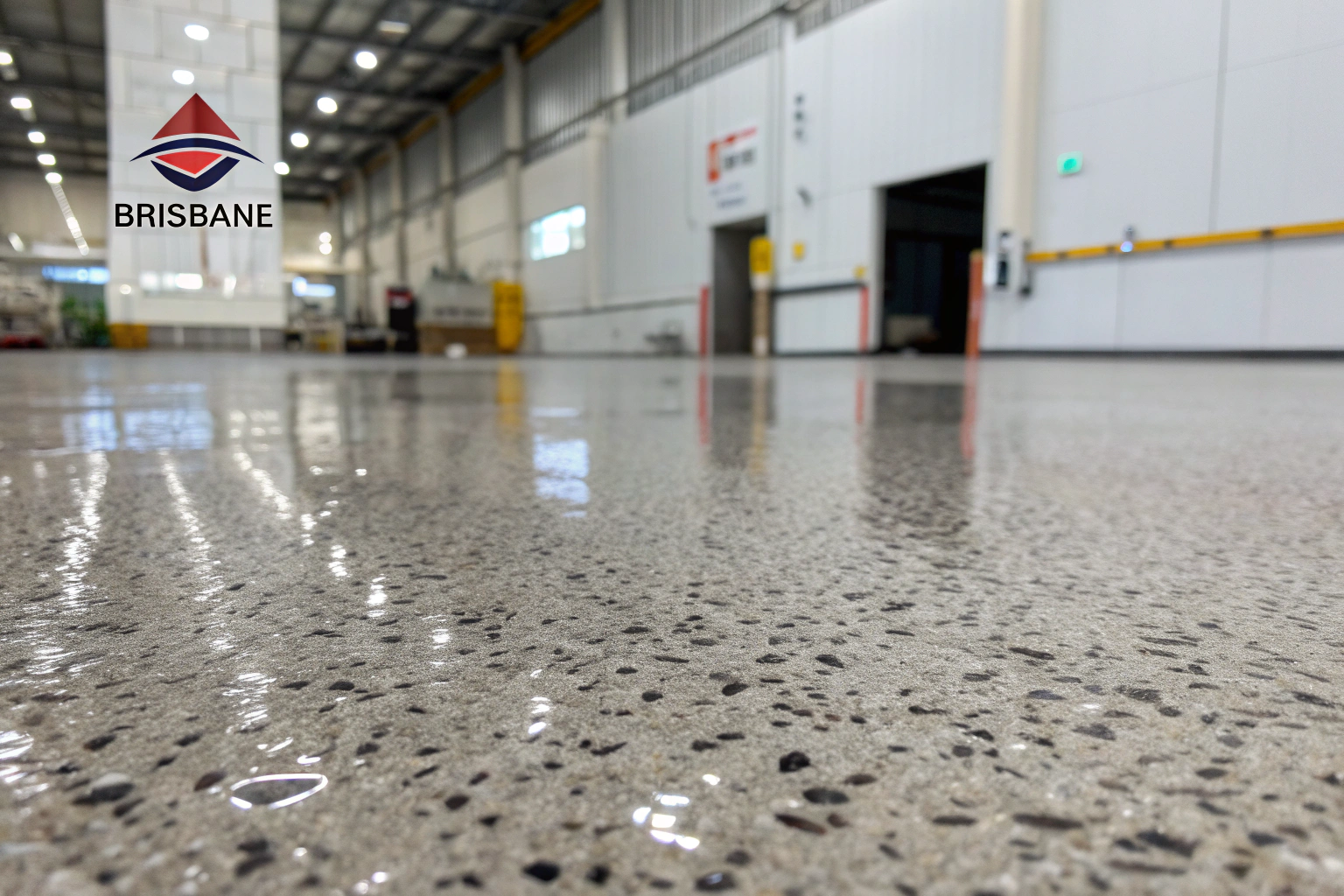 Close-up view of a professional non-slip epoxy coating