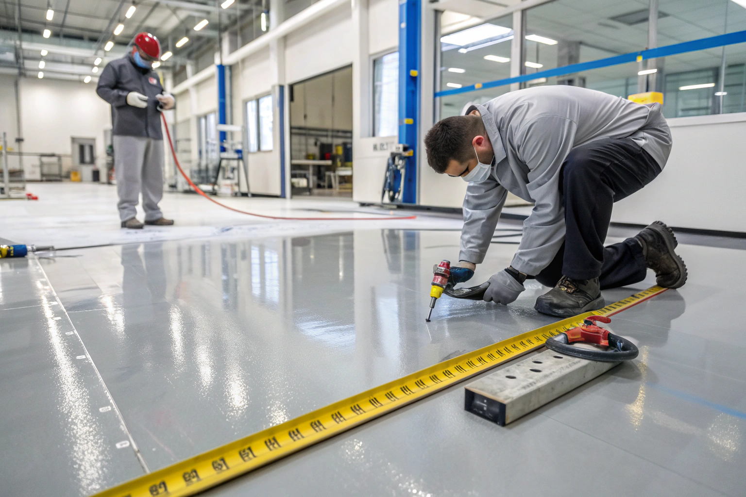 High-quality industrial epoxy flooring installation