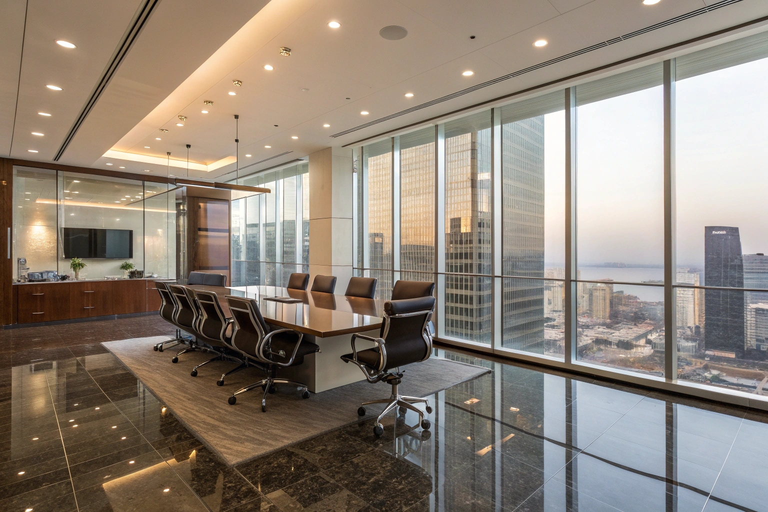 Executive meeting room with premium epoxy flooring Brisbane office application